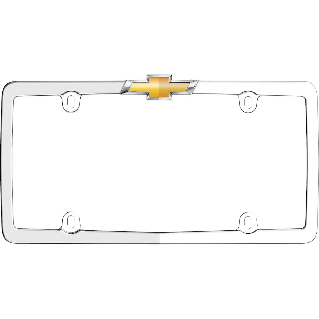10437 – CRUISER License Plate Frame, Chevy Bowtie Design Chrome Plated Die Cast Zinc